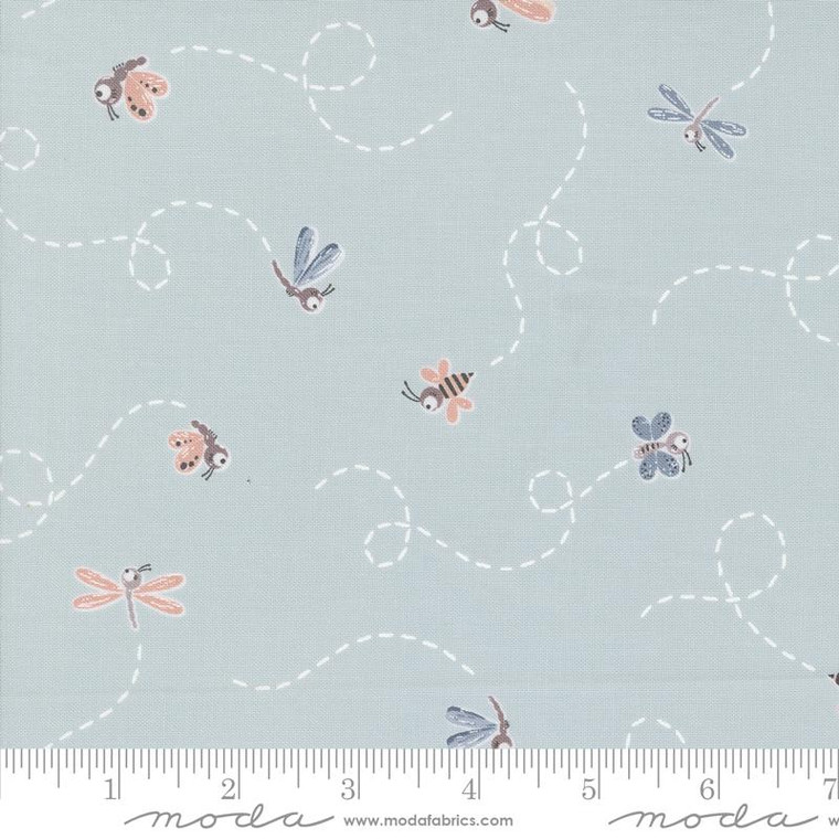 Chirp Bugs Fly High Sky - Moda Fabric