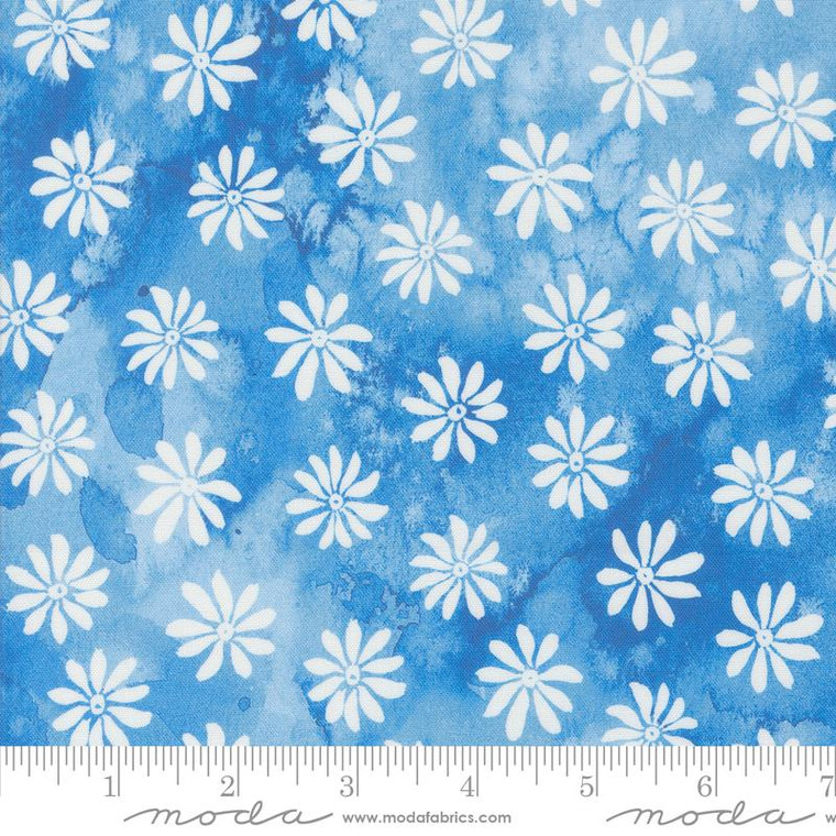 Sunshine Blue Skies Flower Shower Bluebell - Moda Fabric