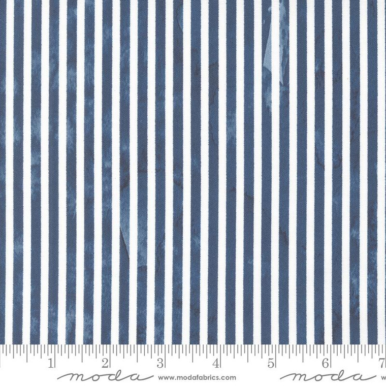 Sunshine Blue Skies Line Dance Stripes Indigo - Moda Fabric