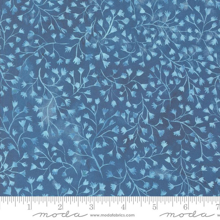 Sunshine Blue Skies Watercolor Leaf Vine Lake - Moda Fabric