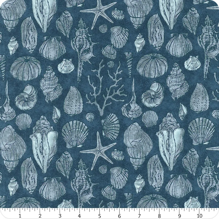 Serena Shores Sketchy Shells Coastal - Moda Fabric