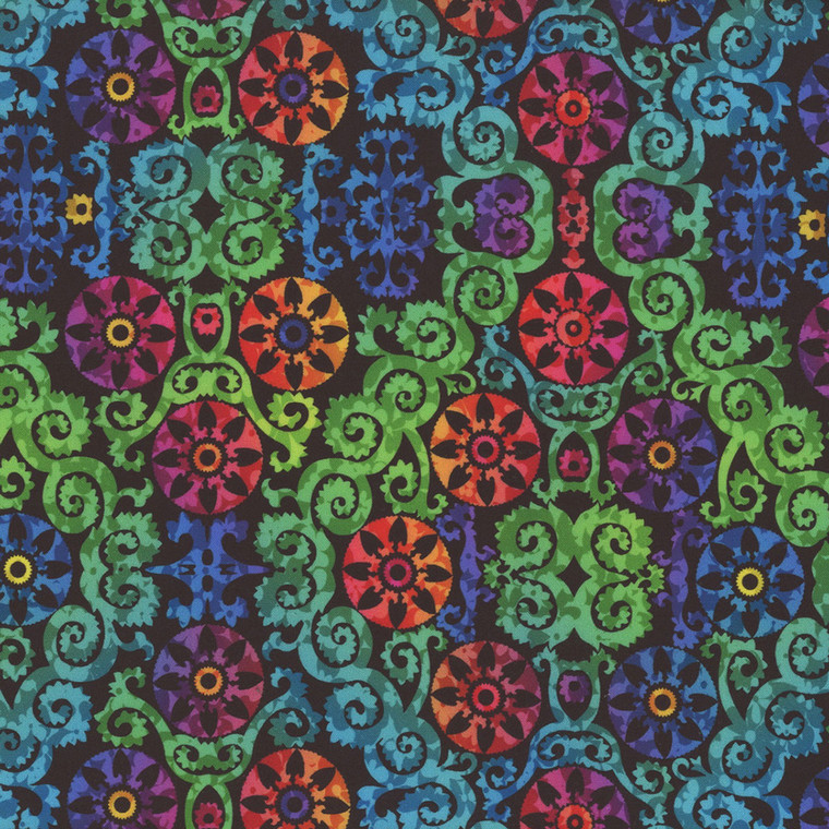 Vivid Wheels Multi - In The Beginning Fabric