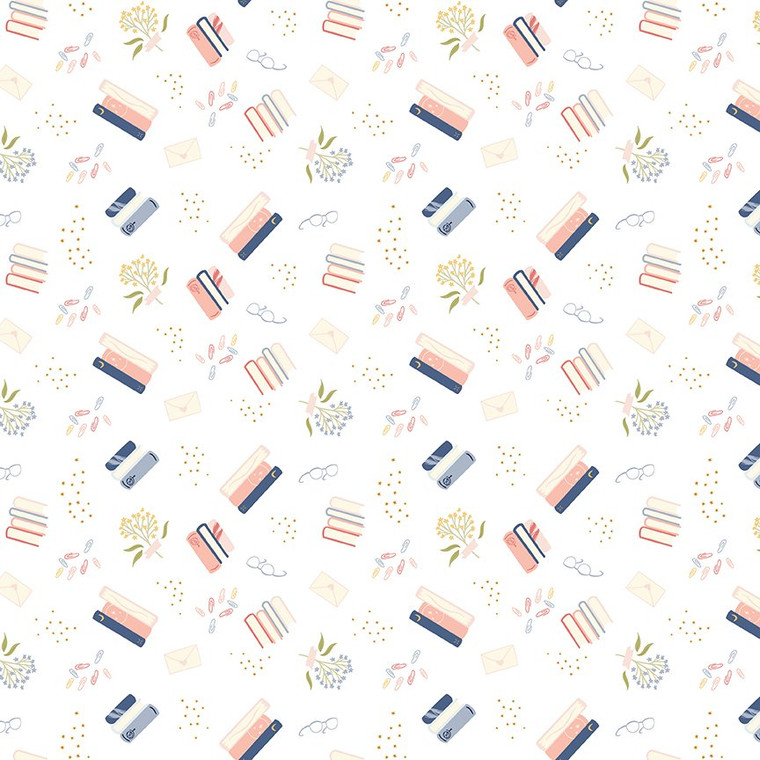Between The Pages Bookish Life White - Riley Blake Fabric