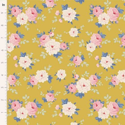 Tilda Sunday Brunch - Pernille Yellow - Tilda Fabric TIL100588