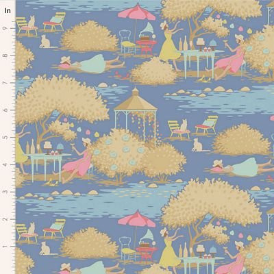 Tilda Sunday Brunch - Sunday Brunch Blue - Tilda Fabric TIL100596