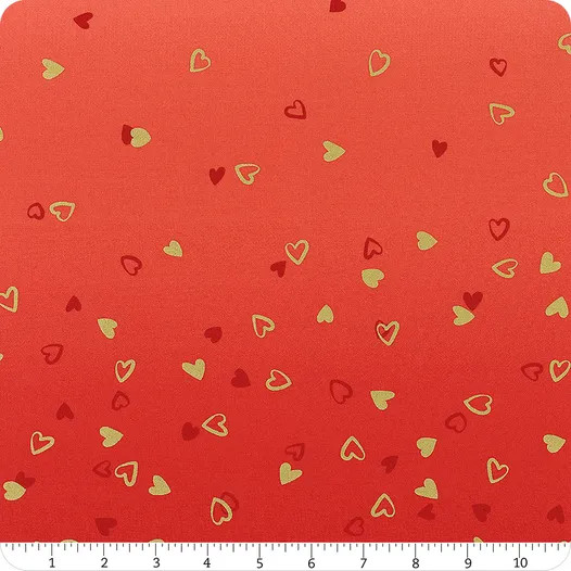 I Heart Ombre Metallic Cherry - Moda Fabric 10875-314M