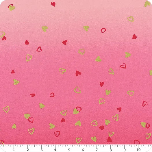 I Heart Ombre Metallic Fuchsia - Moda Fabric 10875-337M