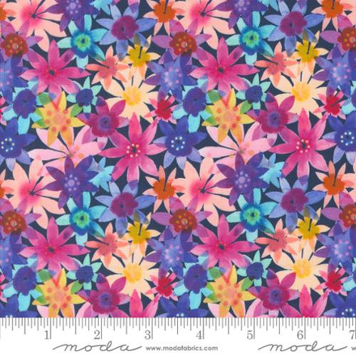 Flower Patches Garden Plot Florals Midnight - Moda Fabrics 21827-20