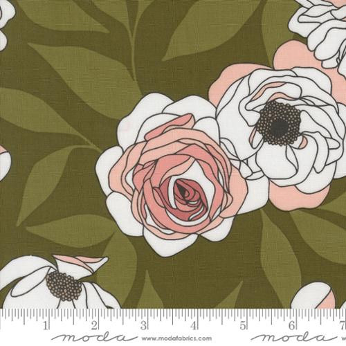 Botany Large Floral Cabbage Rose Monstera - Moda Fabrics 11550-19