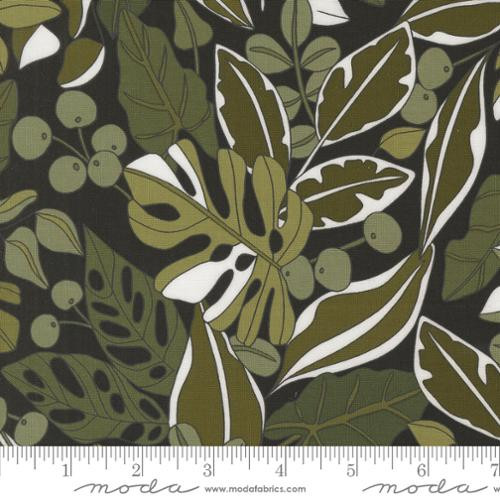 Botany Leaf Florals Greenery Ink - Moda Fabrics 11551-12