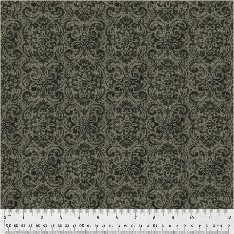 Boho Chicks Damask Coal - Windham Fabrics 54563-8