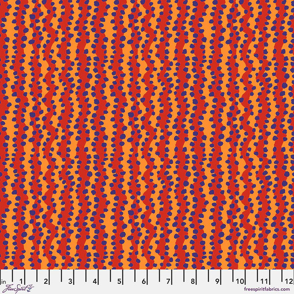 Kaffe Fassett Collective February 2025 SM Bubble Stripe - Red - Free Spirit Fabrics pwbm097-red