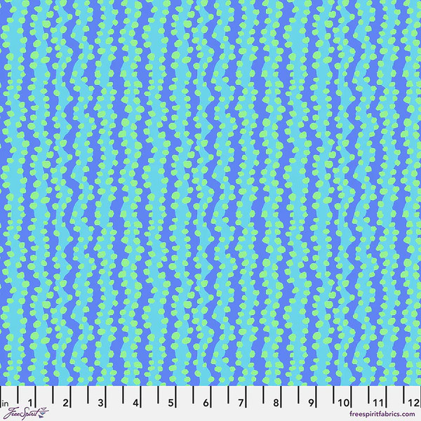 Kaffe Fassett Collective February 2025 SM Bubble Stripe - Aqua - Free Spirit Fabrics pwbm097-aqua
