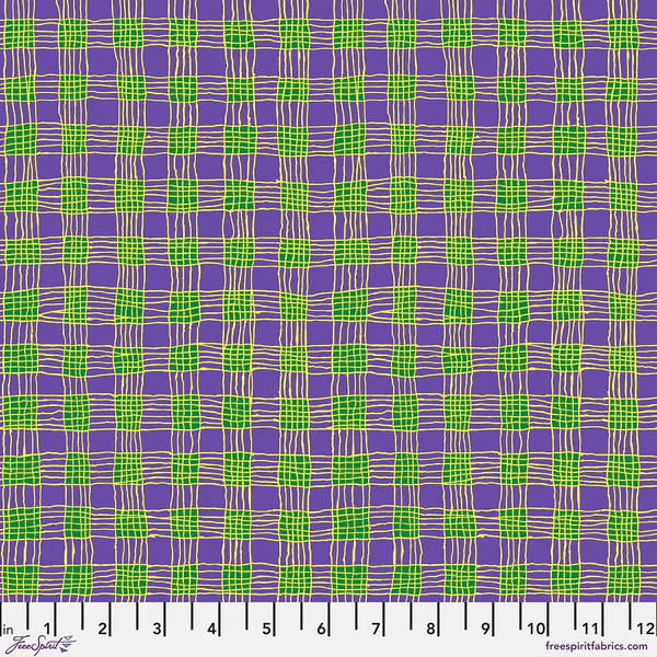 Kaffe Fassett Collective February 2025 Gingham - Purple - Free Spirit Fabrics pwbm089-purple