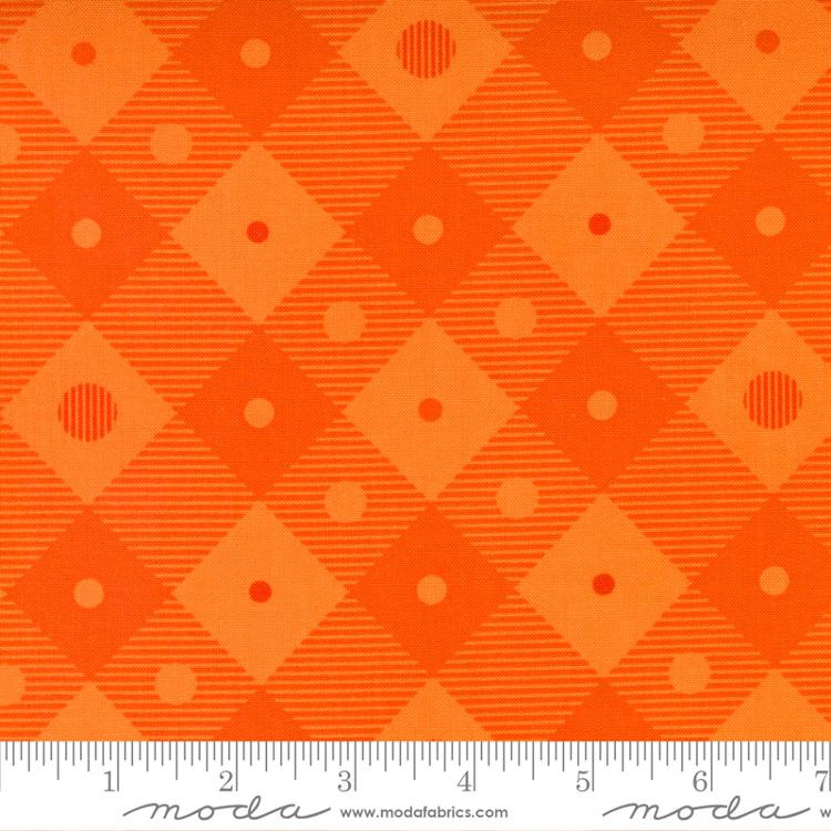 Too Cute To Spook Lift Your Spirits Check Orange Tonal - Moda Fabrics 22425-13