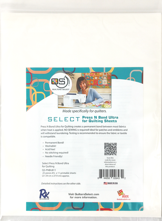 Quilter's Select Press N Bond Sheet - 12pcs - 8.5" x 11"