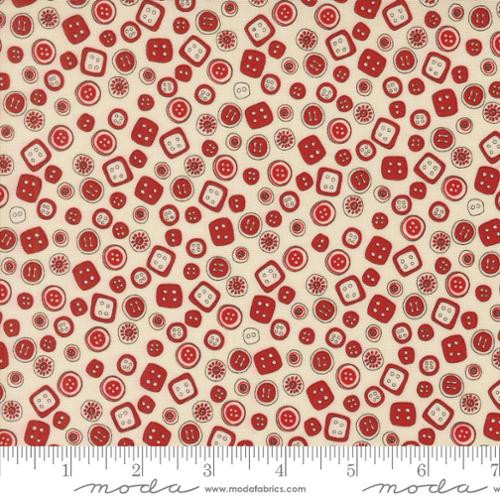 Threads Buttons Porcelain Red - Moda Fabric 55682-11