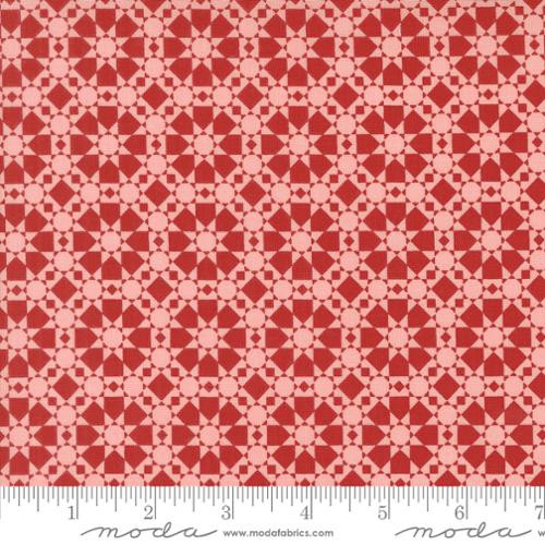 Threads Quilted Star Geometrics Pink - Moda Fabric 55683-22