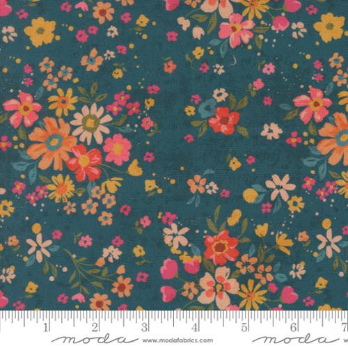 Sagewood Florals Rosemary Peacock - Moda Fabric 11951-16