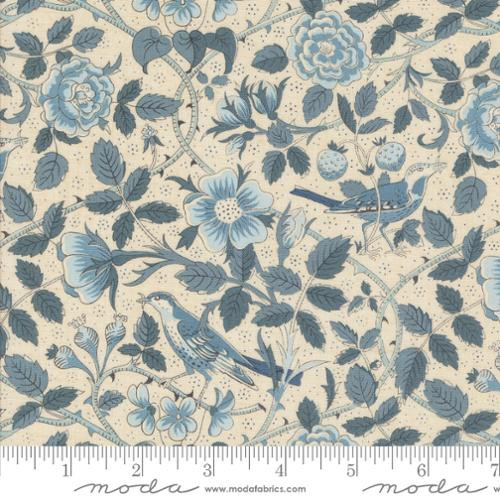 Sacre Bleu Birds Pearl French Blue - Moda Fabric 13972-12