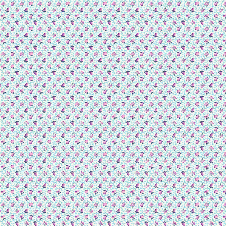 Louisa Fruit Light Aqua - Clothworks Fabric Y4412-32