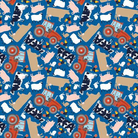 FFA Forever Blue 2 Animals Blue - Riley Blake Designs Fabric C15851R-BLUE