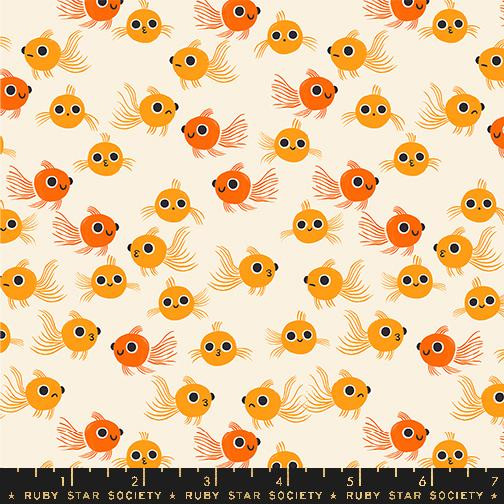 Animal Animal Goldfish Orange - Ruby Star Society Fabric RS5165-11