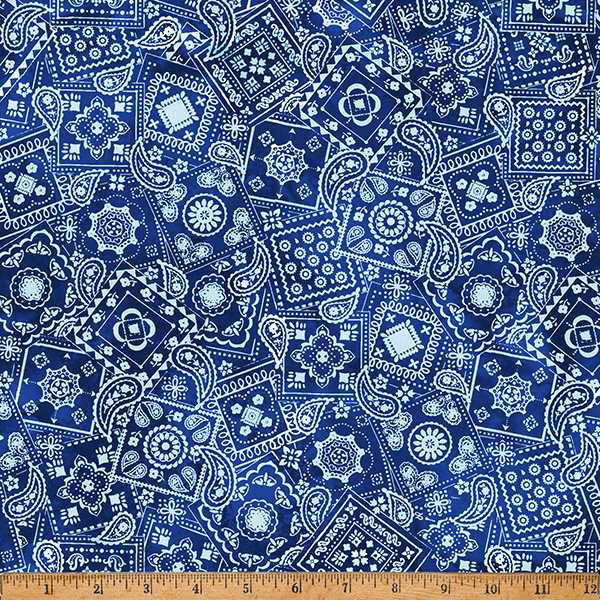 Rodeo Dreams Bandana Blue - Hoffman Fabric W5530-7 Premier Stitching