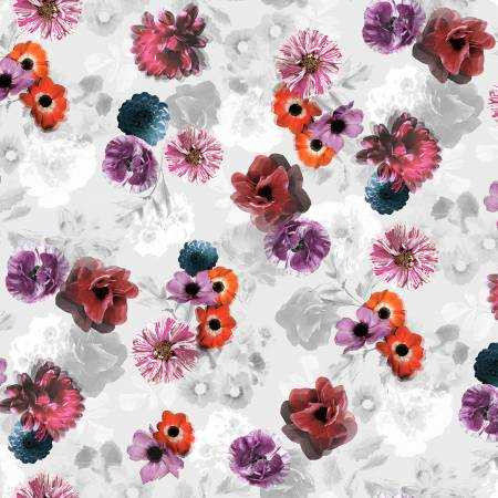 Moon Flower Tossed Floral on Tone - P&B Fabric MFLO05716-LS Premier Stitching