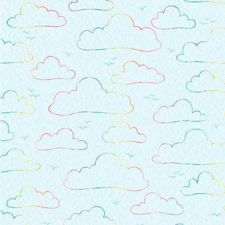 Whiskerville Floating Clouds Light Blue - P&B Fabric WSKR05752-LT Premier Stitching