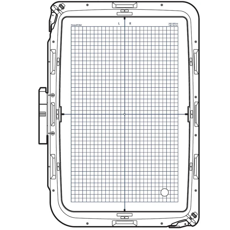 Janome RE46d (11"x18") Embroidery Hoop with Template for CM17
