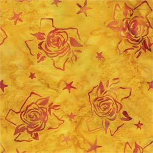 Wild For Wildflowers Collection Yellow Texas Rose - Batik Textiles Fabric 6209