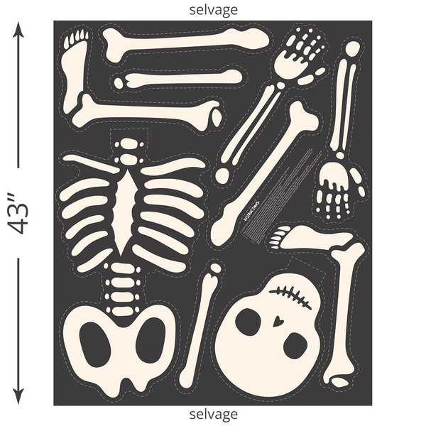 Hey Pumpkin Mr. Bones Jr. Panel 36in x 43in - Riley Blake Designs Fabric P16039-PANEL