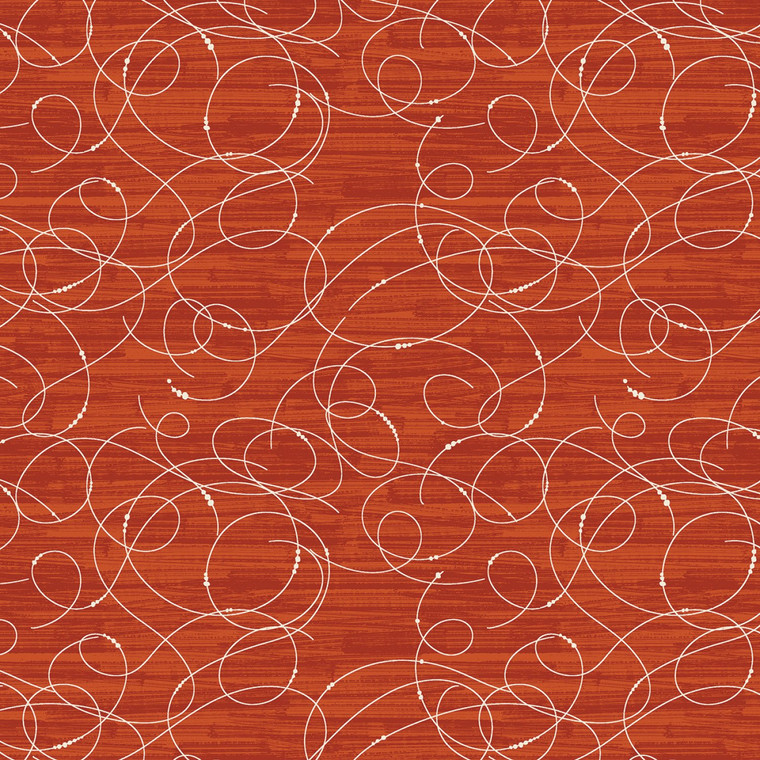 Modern Vintage Etched Glass Dark TerraCotta - Benartex Fabric 16600-39