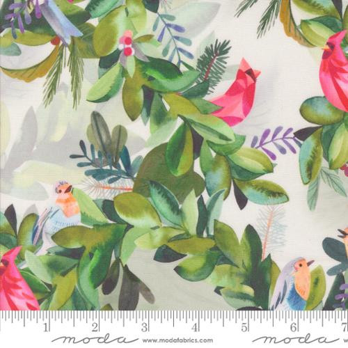 Love And Cheer Birds Snowflake - Moda Fabric 21831-11