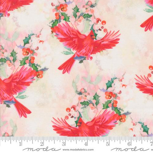 Love And Cheer Cardinal In Flight Snowflake - Moda Fabric 21833-11