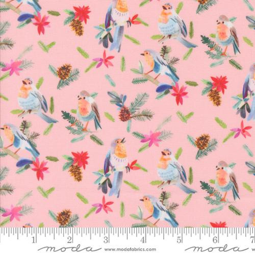 Love And Cheer Robins With Pinecones Ballet - Moda Fabric 21835-13