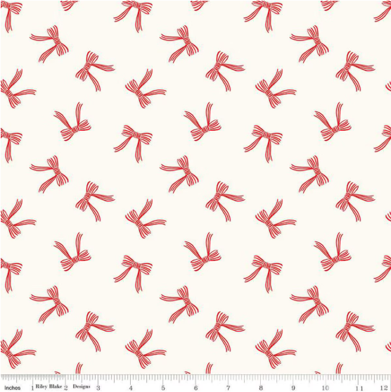 Flannel Bows Cream - Riley Blake Designs Fabrics F16525-CREAM