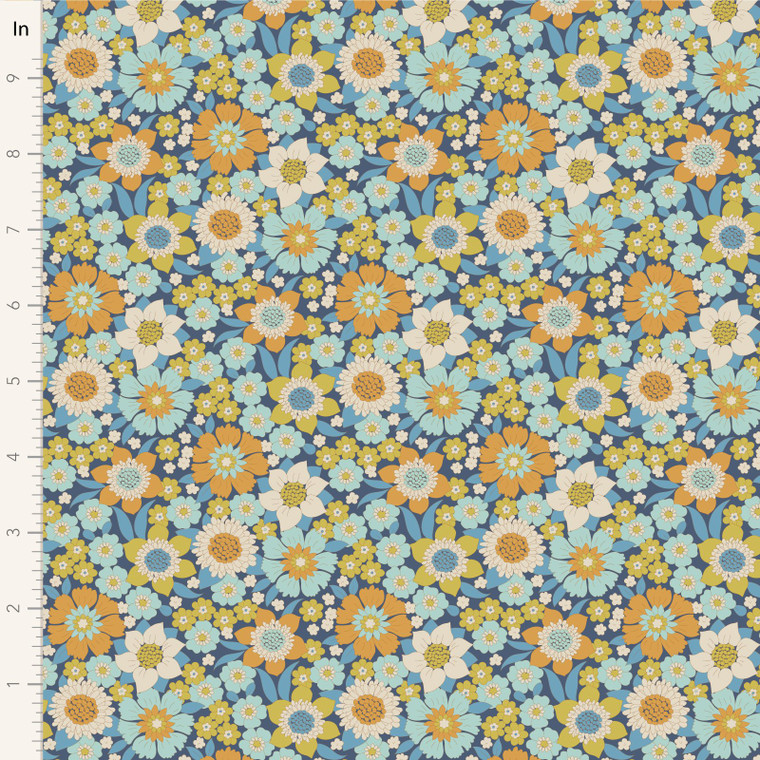 Tilda Wallflower- Lauren Blue - Tilda Fabric TIL100603-v15