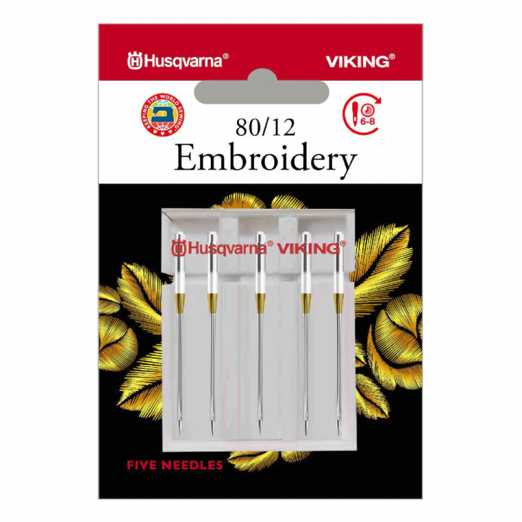 Husqvarna HV EMBROIDERY NEEDLE SIZE 80/12, 5-PACK #920664096