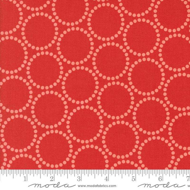 Moda Fabric - Tiny Christmas - Christmas Pearl Bracelet Red #37136-12 Premier Stitching