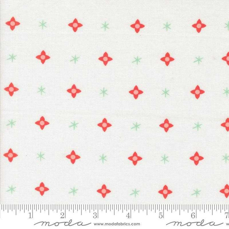 Moda Fabric - Tiny Christmas - Christmas Star Snow #37135-11 Premier Stitching