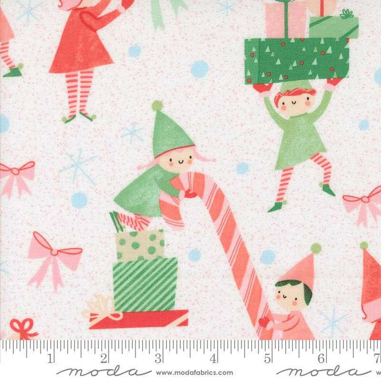 Moda Fabric - Tiny Christmas - Elves Novelty Snow #37131-11 Premier Stitching