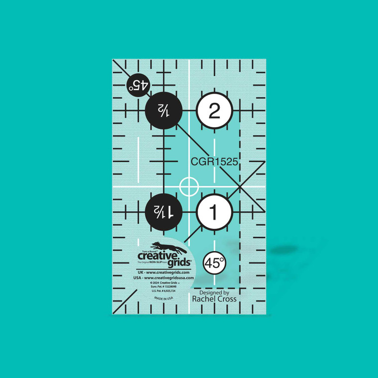 Creative Grids Quilt Ruler 1-1/2in x 2-1/2in #cgr1525 Premier Stitching