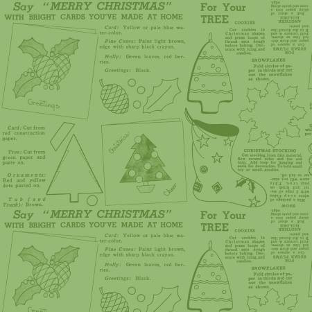 Riley Blake Designs Fabric - Classic Christmas - Handmade Green #c16290-green