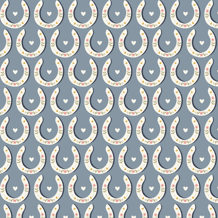 Cloud9 Fabrics - Petals & Pony Luck - Blue Organic Cotton #228234-x