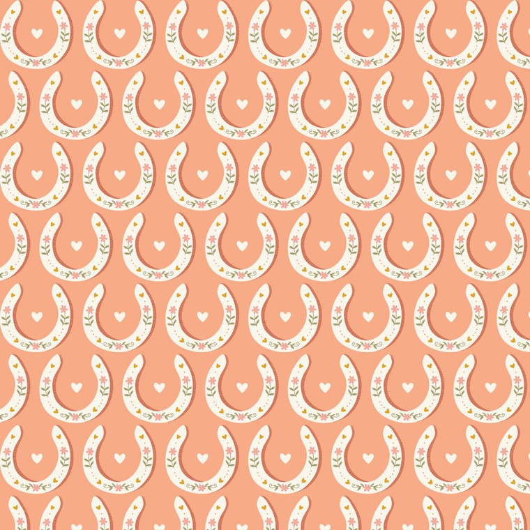 Cloud9 Fabrics - Petals & Pony Luck - Coral Organic Cotton #228235-x