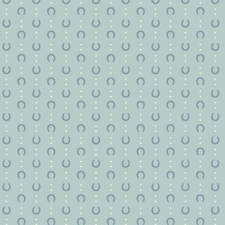 Cloud9 Fabrics - Petals & Pony Luck - Lucky in Love Blue Organic Cotton #228244-x
