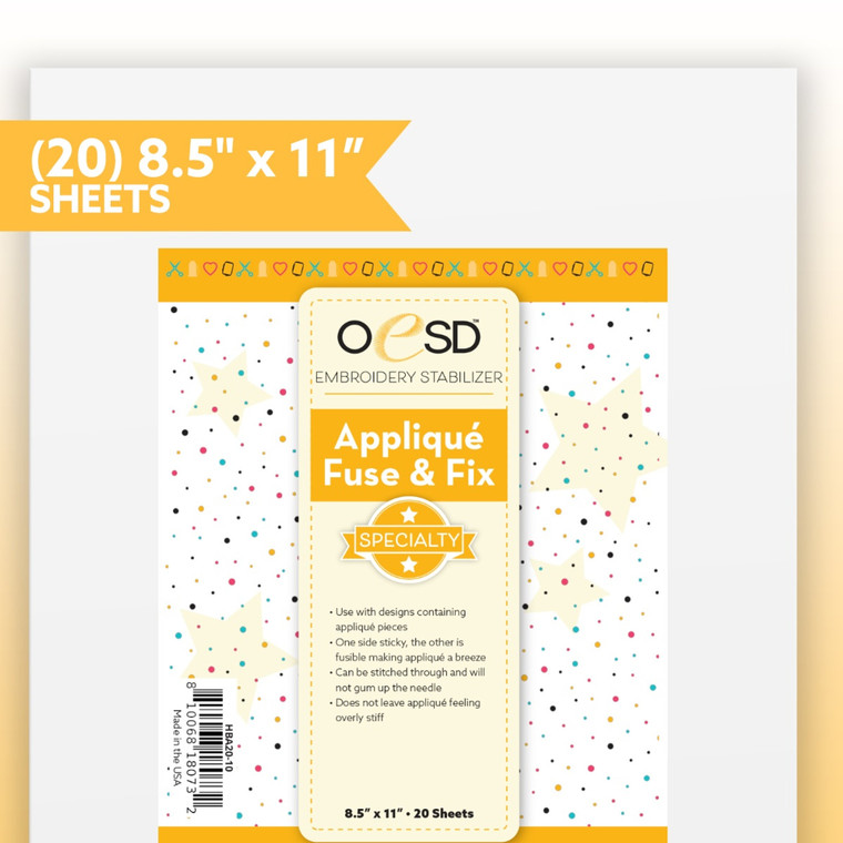 OESD Applique Fuse and Fix 8.5" x 11" sheets