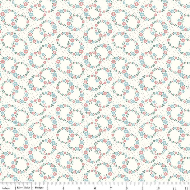 Riley Blake Designs - Mary Catherine - Wreaths - Cloud#c16701-cloud